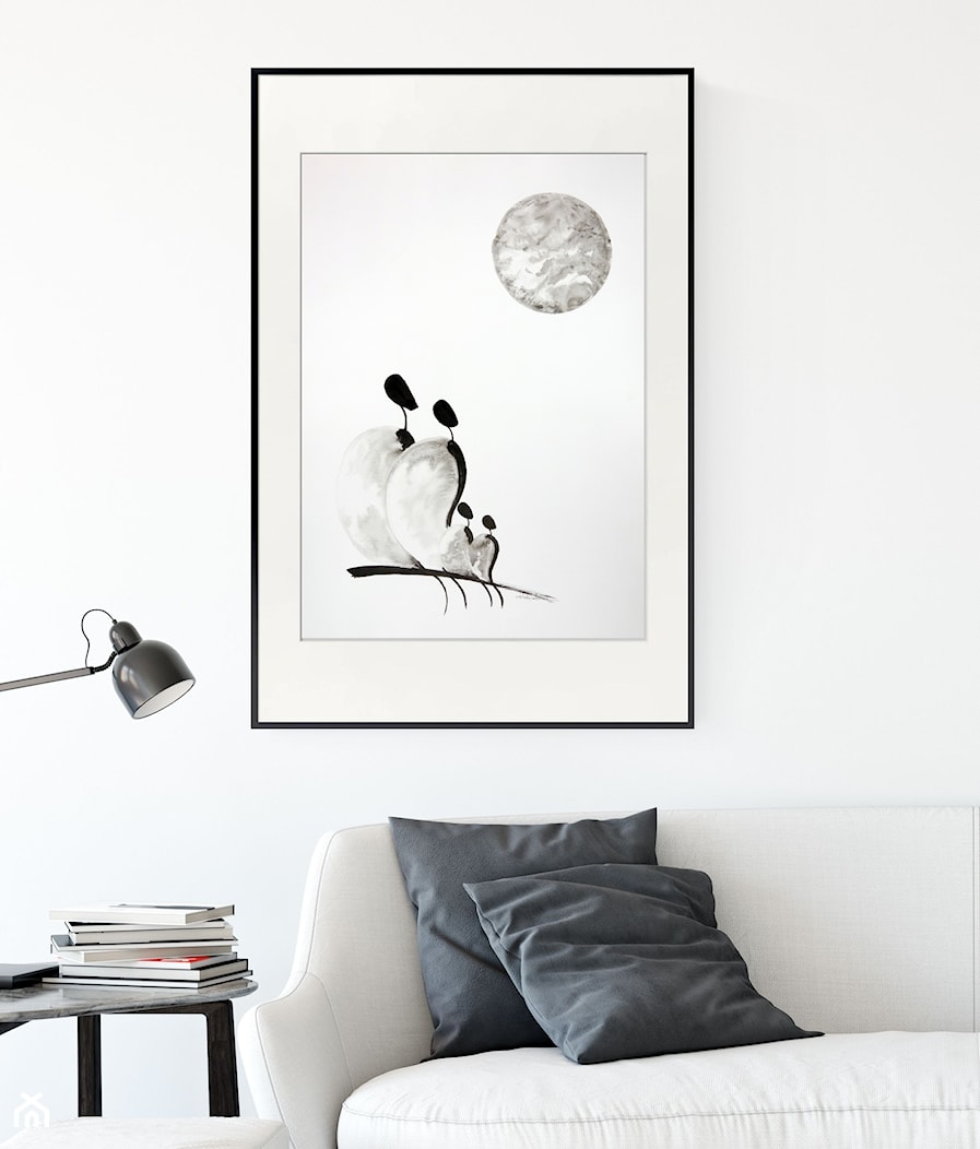 Grafiki na ścianę MiniMalaArt, nowoczesna abstrakcja czarno-biała, minimalizm, do salonu i sypialni nowoczesne wnetrze styl akandynawski - zdjęcie od minimalart-grafika-obrazy.pl - Homebook