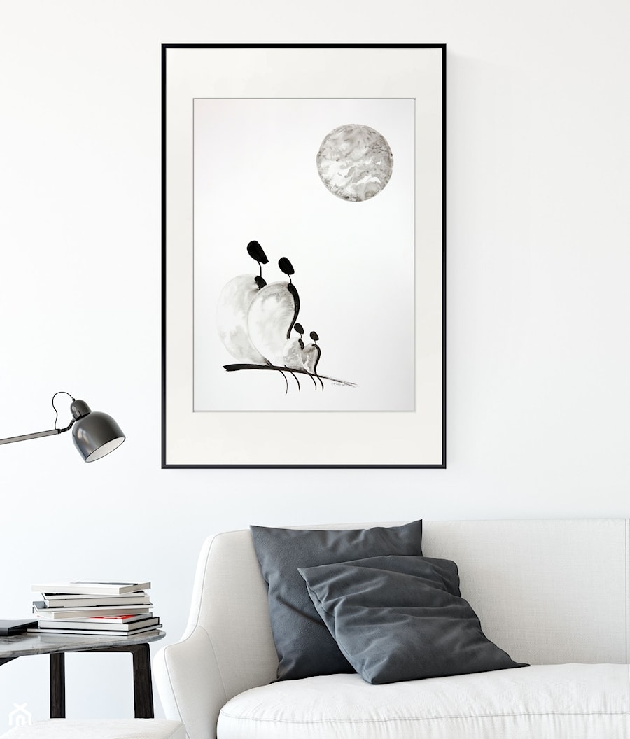 Grafiki na ścianę MiniMalaArt, nowoczesna abstrakcja czarno-biała, minimalizm, do salonu i sypialni nowoczesne wnetrze styl akandynawski - zdjęcie od minimalart-grafika-obrazy.pl