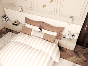 Projekt sypialni w stylu Hampton - zdjęcie od NOA studio - biuro projektowania wnętrz
