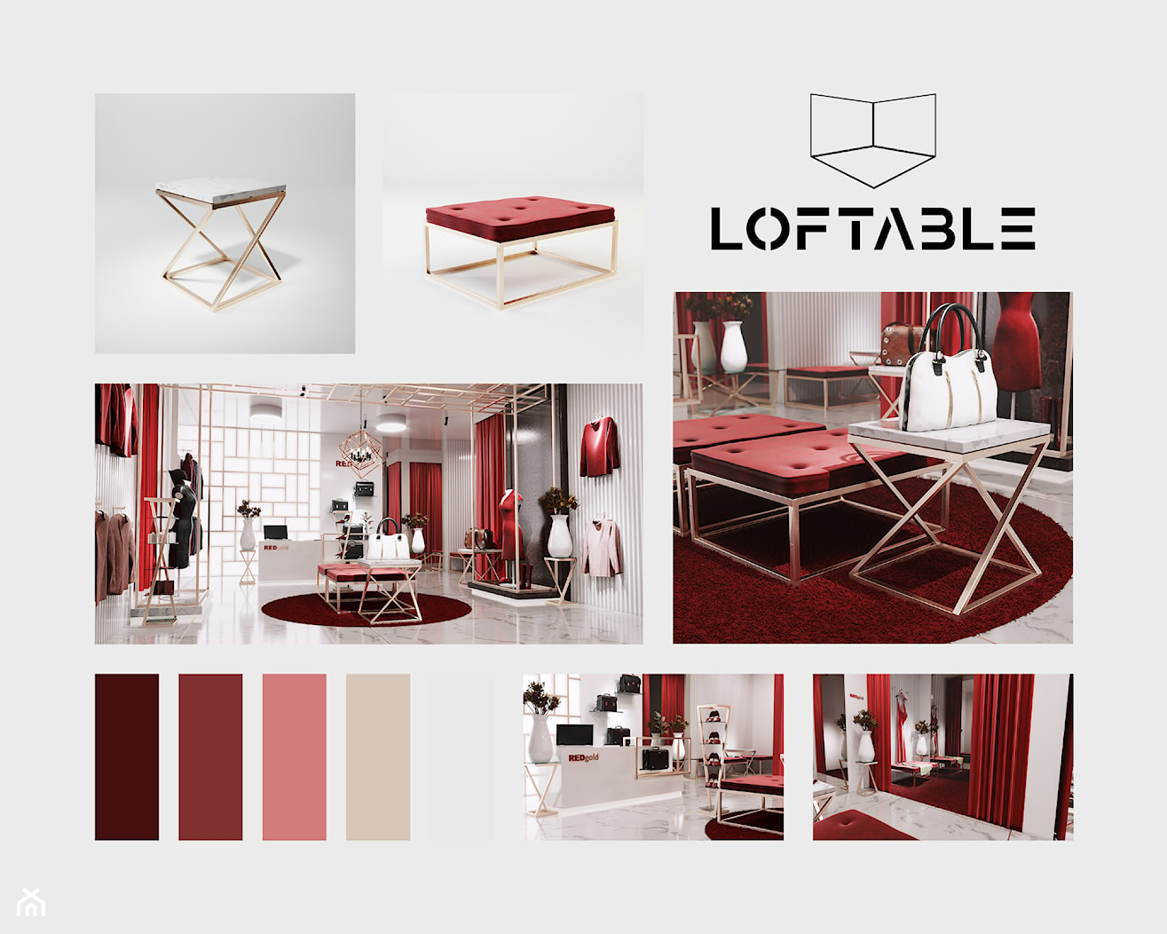 Wyposażenie butiku w stylu glamour - zdjęcie od LOFTABLE Interior Design & Furniture - Homebook