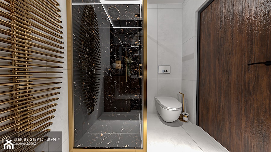 prysznic złoty w łazience - zdjęcie od STEP BY STEP DESIGN KAROLINA MEŁECH