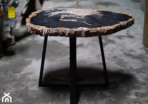 Stolik z blatem skamieniałe drewno - zdjęcie od Kubikon