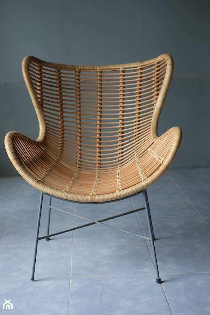 Krzesło rattanowe ze stalowymi nogami - zdjęcie od Kubikon - Homebook