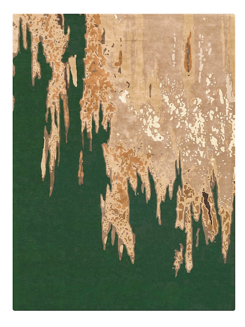 Nowoczesny i Elegancki Zielony Dywan o Abstrakcyjnym Wzorze – Contemporanei Tre B - zdjęcie od Unique Carpets - Homebook