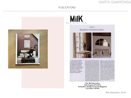 Aranżacje wnętrz - : Publikacja w Milk Decoration, France 2019 - MartaGav. Przeglądaj, dodawaj i zapisuj najlepsze zdjęcia, pomysły i inspiracje designerskie. W bazie mamy już prawie milion fotografii!