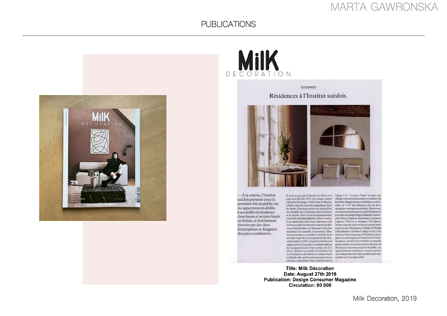 Publikacja w Milk Decoration, France 2019 - zdjęcie od MartaGav - Homebook