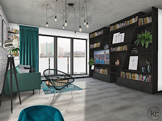 SALON Z KUCHNIĄ W STYLU LOFT