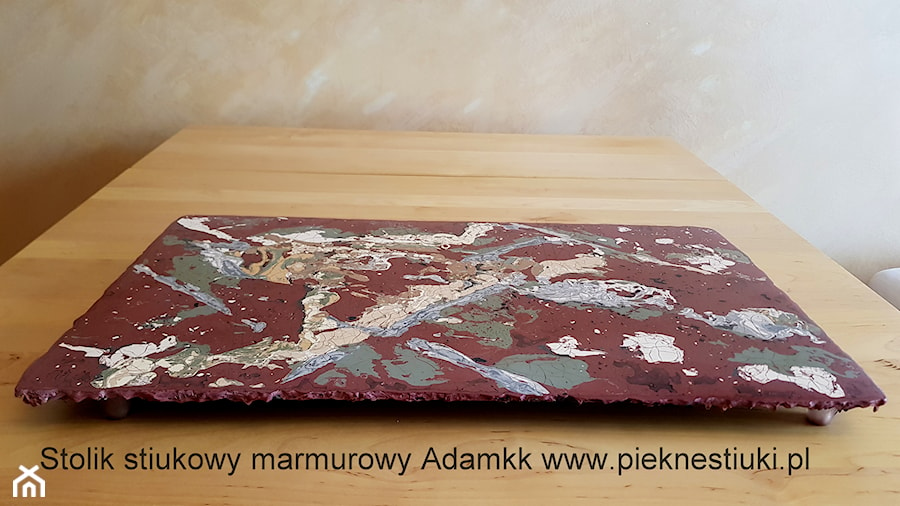 Stolik stiukowy marmurowy.Adamkk - zdjęcie od Stiuki marmurowe,porcelanowe i alabastrowe -luksusowe tynki szlachetne!!! Adamkk Stucco Marmo (Pieknestiuki.pl)
