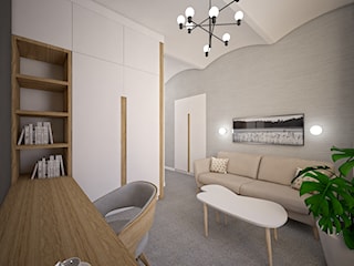 Projekt apartamentu hotelowego - wersja szara