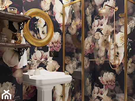 Aranżacje wnętrz - Łazienka: Wallpapered Bathroom - AB Interior Atelier. Przeglądaj, dodawaj i zapisuj najlepsze zdjęcia, pomysły i inspiracje designerskie. W bazie mamy już prawie milion fotografii!