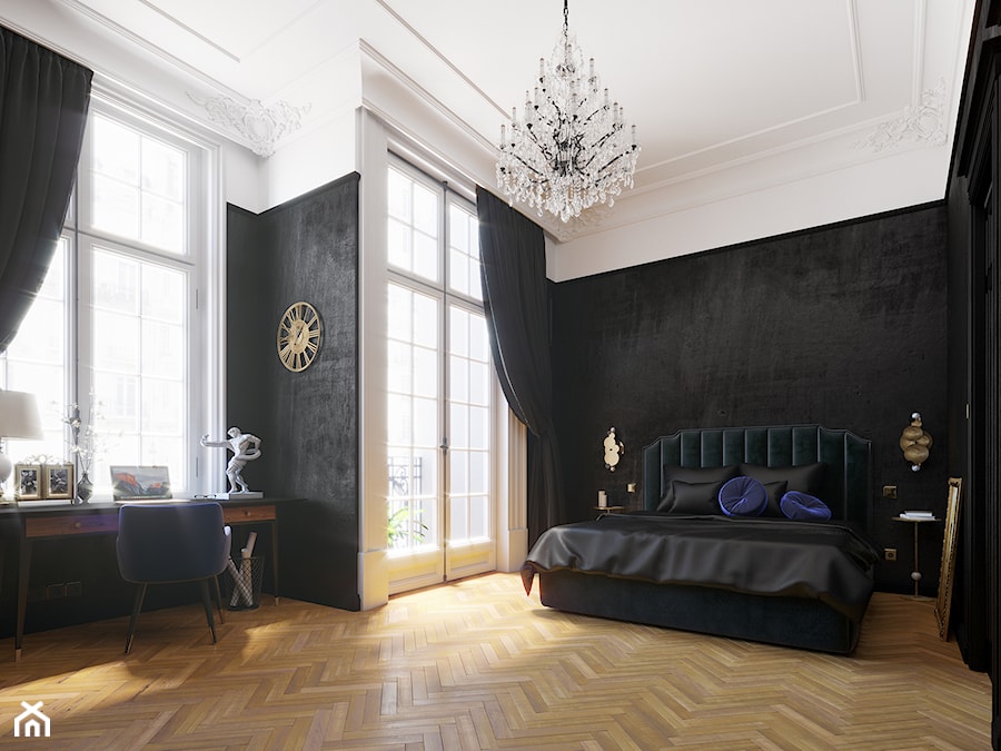 Black Master bedroom - zdjęcie od AB Interior Atelier