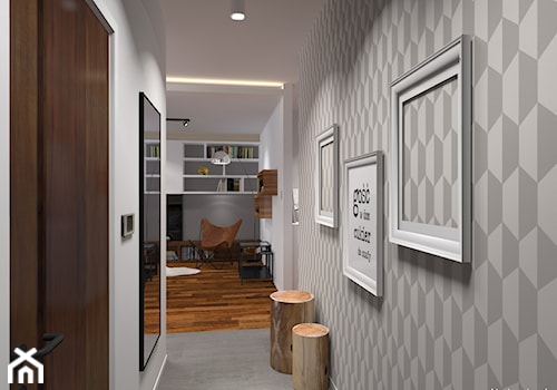 Mieszkanie Żoliborz - Mały biały hol / przedpokój, styl nowoczesny - zdjęcie od Gabinet Wnętrz - Recepta na dobre wnętrze