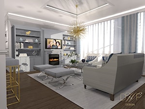 Apartament 140 m2 - Salon, styl glamour - zdjęcie od DWP design