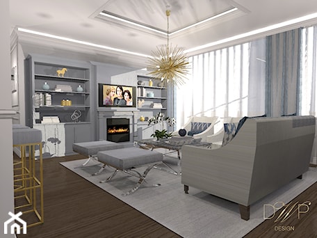 Aranżacje wnętrz - Salon: Apartament 140 m2 - Salon, styl glamour - DWP design. Przeglądaj, dodawaj i zapisuj najlepsze zdjęcia, pomysły i inspiracje designerskie. W bazie mamy już prawie milion fotografii!