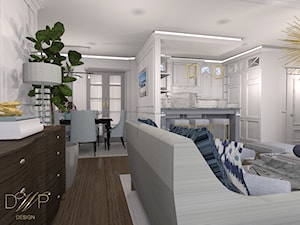 Apartament 140 m2 - Salon, styl glamour - zdjęcie od DWP design