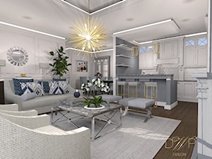 Apartament 140 m2 - Salon, styl glamour - zdjęcie od DWP design