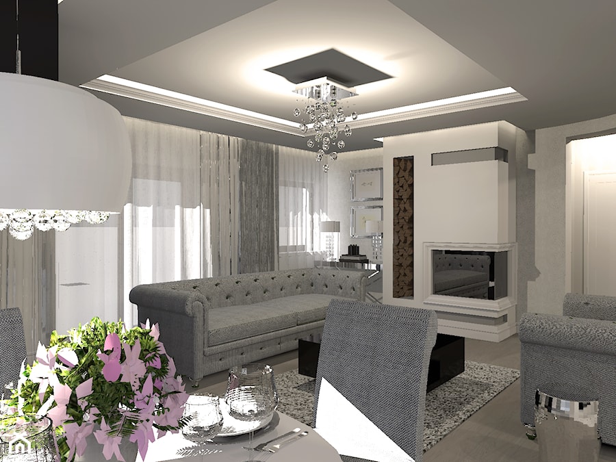 Dom w Łęgajnach - Salon, styl glamour - zdjęcie od DWP design