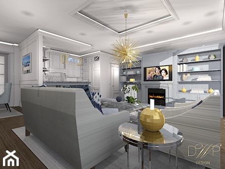 Aranżacje wnętrz - Salon: Apartament 140 m2 - Salon, styl glamour - DWP design. Przeglądaj, dodawaj i zapisuj najlepsze zdjęcia, pomysły i inspiracje designerskie. W bazie mamy już prawie milion fotografii!