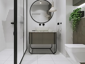 Łazienka z kabiną prysznicową ze szkłem ornamentowym - zdjęcie od funkcjaformy