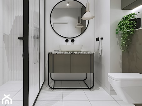 Aranżacje wnętrz - Łazienka: Łazienka z kabiną prysznicową ze szkłem ornamentowym - funkcjaformy. Przeglądaj, dodawaj i zapisuj najlepsze zdjęcia, pomysły i inspiracje designerskie. W bazie mamy już prawie milion fotografii!