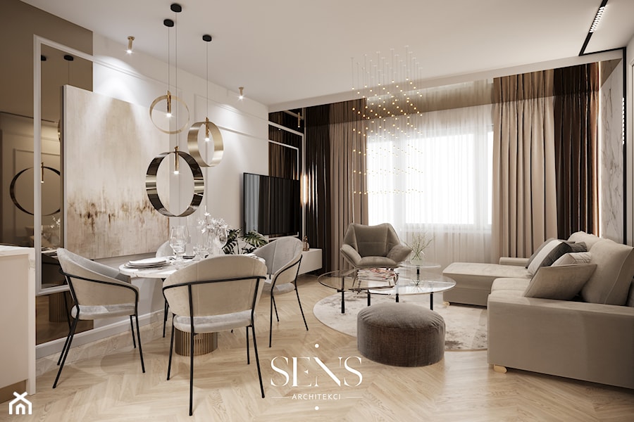 Modern Elegance - Salon, styl nowoczesny - zdjęcie od SENS ARCHITEKCI