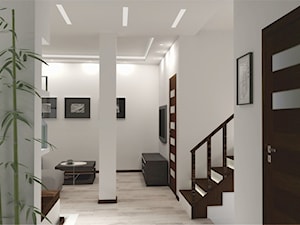 Dom w Kobyłce - salon z kuchnią - Hol / przedpokój, styl nowoczesny - zdjęcie od Artenova Design - pracownia projektowania wnętrz