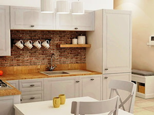 Kuchnia z cegłą - Kuchnia, styl rustykalny - zdjęcie od Artenova Design - pracownia projektowania wnętrz