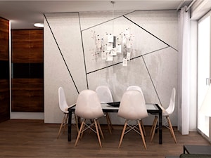 Mieszkanie Warszawa Ursynów - Średnia szara jadalnia jako osobne pomieszczenie, styl minimalistyczny - zdjęcie od Artenova Design - pracownia projektowania wnętrz
