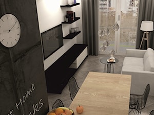 Kuchnia z salonem / projekt mieszkania Warszawa Ochota - zdjęcie od Artenova Design - pracownia projektowania wnętrz