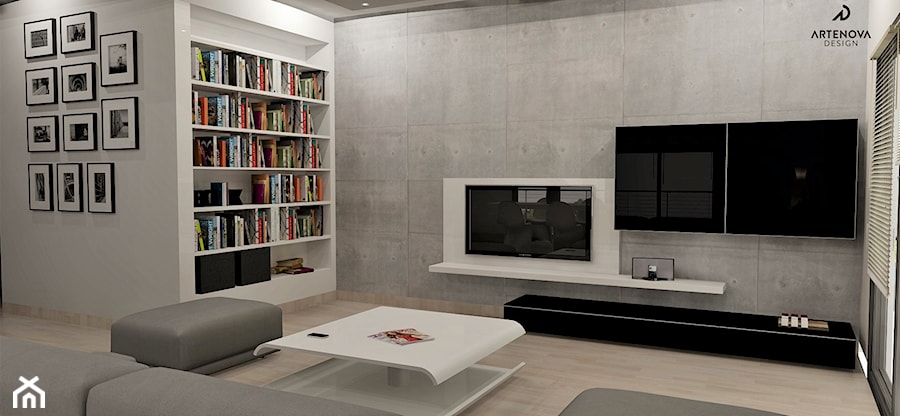 Mieszkanie na warszawskim Wilanowie - Salon, styl minimalistyczny - zdjęcie od Artenova Design - pracownia projektowania wnętrz