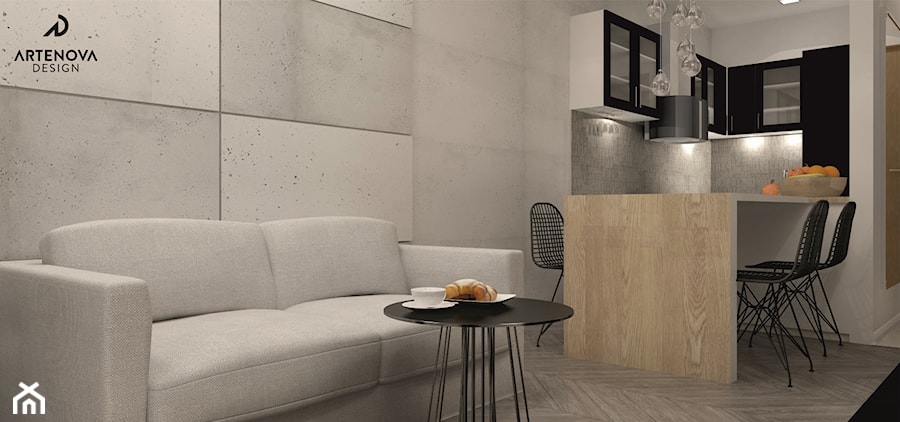 Projekt mieszkania na Warszawskiej Ochocie / kuchnia/salon - zdjęcie od Artenova Design - pracownia projektowania wnętrz