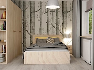 Apartament w Lublinie - Średnia biała czarna sypialnia, styl skandynawski - zdjęcie od Artenova Design - pracownia projektowania wnętrz
