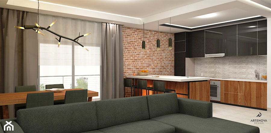 Projekt mieszkania Warszawa - Żoliborz - Kuchnia, styl nowoczesny - zdjęcie od Artenova Design - pracownia projektowania wnętrz