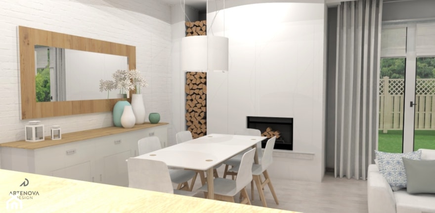 Dom w skandynawskim klimacie - Jadalnia, styl skandynawski - zdjęcie od Artenova Design - pracownia projektowania wnętrz