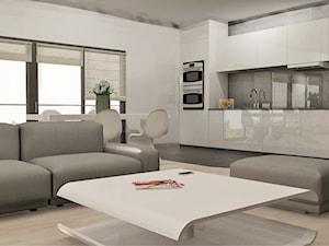 Salon z kuchnią z stylu minimalistycznym - zdjęcie od Artenova Design - pracownia projektowania wnętrz