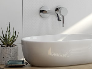 Doskonałe połączenie umywalki nablatowej z minimalistyczną podtynkowa baterią umywalkową - zdjęcie od Oltens Polska