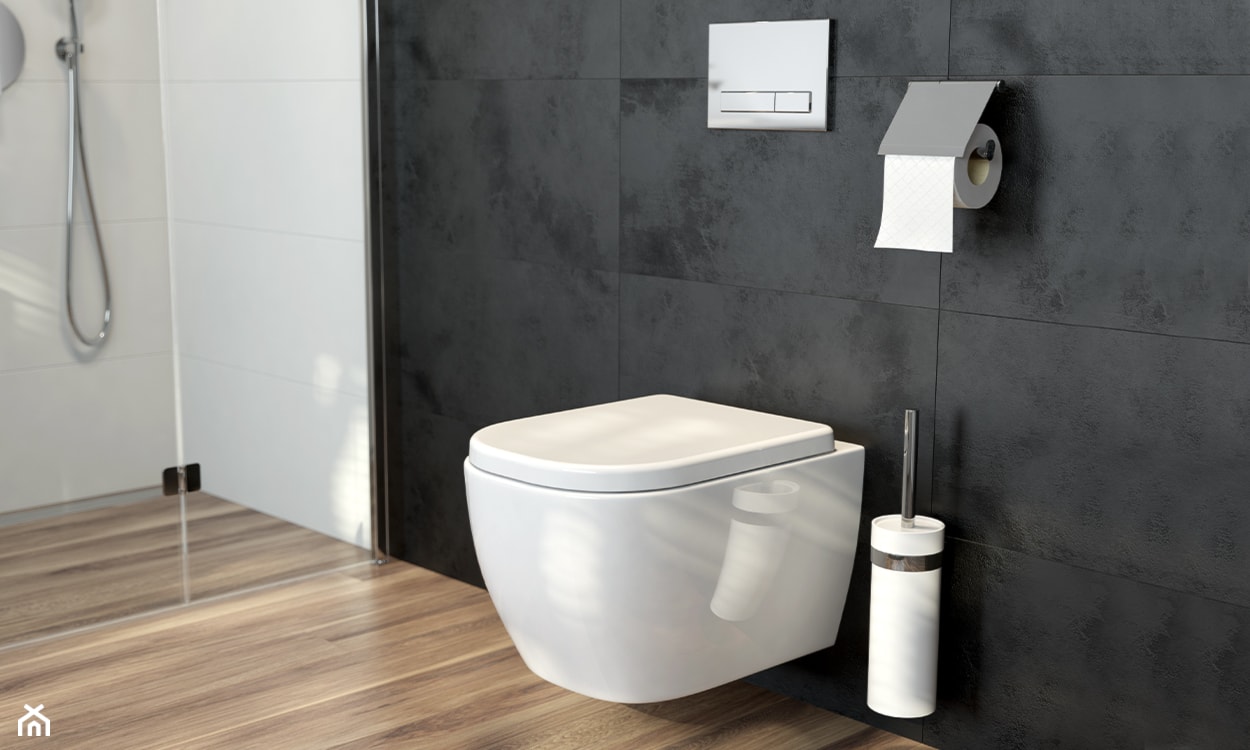 Minimalistyczna łazineka z miską WC z kolekcji Vernal - zdjęcie od Oltens Polska - Homebook