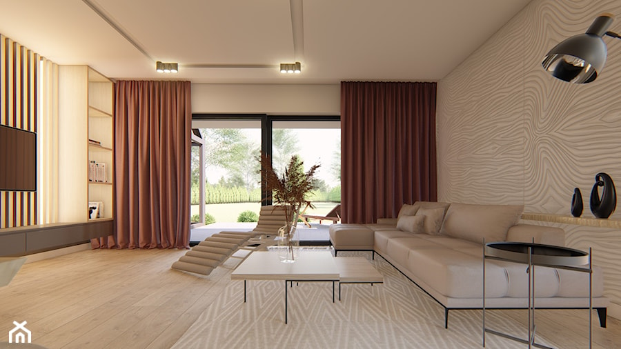 Dom Lizbona - Salon, styl nowoczesny - zdjęcie od HouseCollection.pl - Gotowe projekty domów
