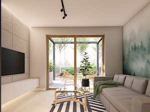 Dom Małomiasteczkowy 1 - Salon, styl nowoczesny - zdjęcie od HouseCollection.pl - Gotowe projekty domów