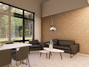 Nowoczesny salon z jadalnią w stylu loft - zdjęcie od HouseCollection.pl - Gotowe projekty domów