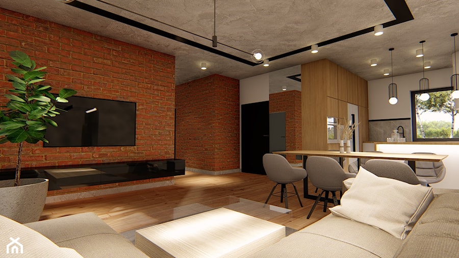 Dom Combe 2 - Salon, styl nowoczesny - zdjęcie od HouseCollection.pl - Gotowe projekty domów