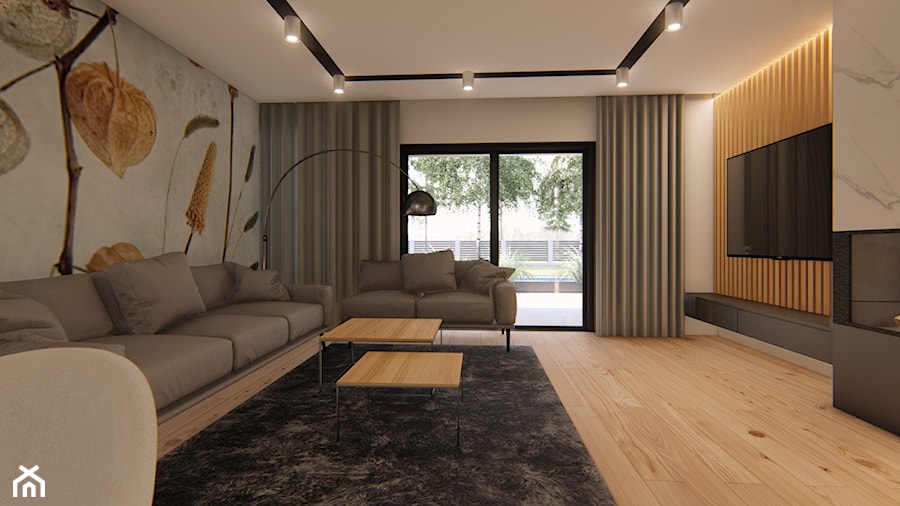 Dom Charlotte - Salon, styl nowoczesny - zdjęcie od HouseCollection.pl - Gotowe projekty domów