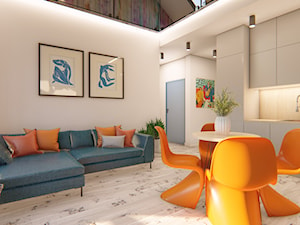 Dom Małomiasteczkowy 4 - Salon, styl nowoczesny - zdjęcie od HouseCollection.pl - Gotowe projekty domów