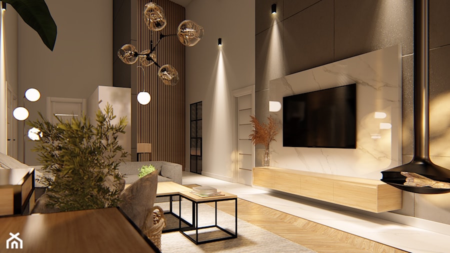 Dom Aribba - Salon, styl nowoczesny - zdjęcie od HouseCollection.pl - Gotowe projekty domów
