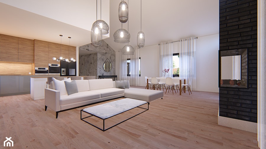 Dom Split 2 - Salon, styl nowoczesny - zdjęcie od HouseCollection.pl - Gotowe projekty domów