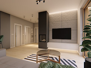 Dom Małomiasteczkowy 1 - Salon, styl nowoczesny - zdjęcie od HouseCollection.pl - Gotowe projekty domów