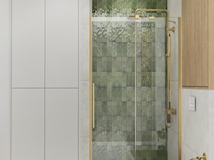 Minimalistyczna łazienka z zielenią - zdjęcie od AGAPE WNĘTRZA
