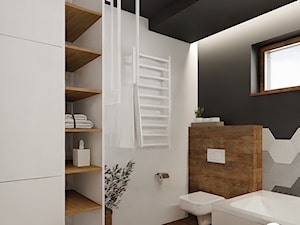 Projekt łazienki z czarnym sufitem - zdjęcie od Artterium