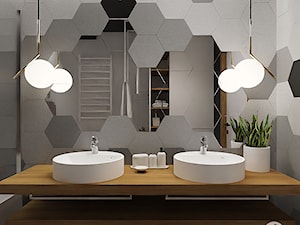 Projekt łazienki z płytkami heksagonalnymi - zdjęcie od Artterium