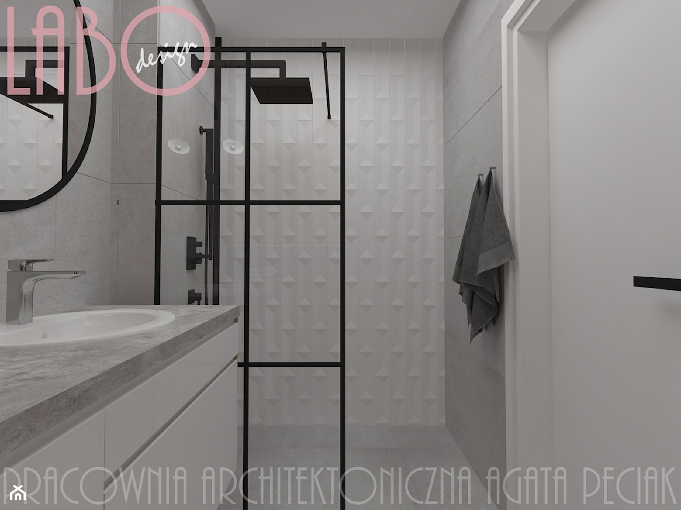 Mieszkanie z antresolą - Łazienka, styl nowoczesny - zdjęcie od Szczęśliwe Wnętrza Studio Projektowe - Homebook